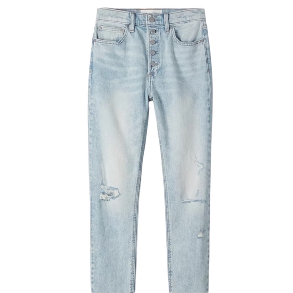 DENIM FORUM Yoko High Rise Slim Exposed Button Fly